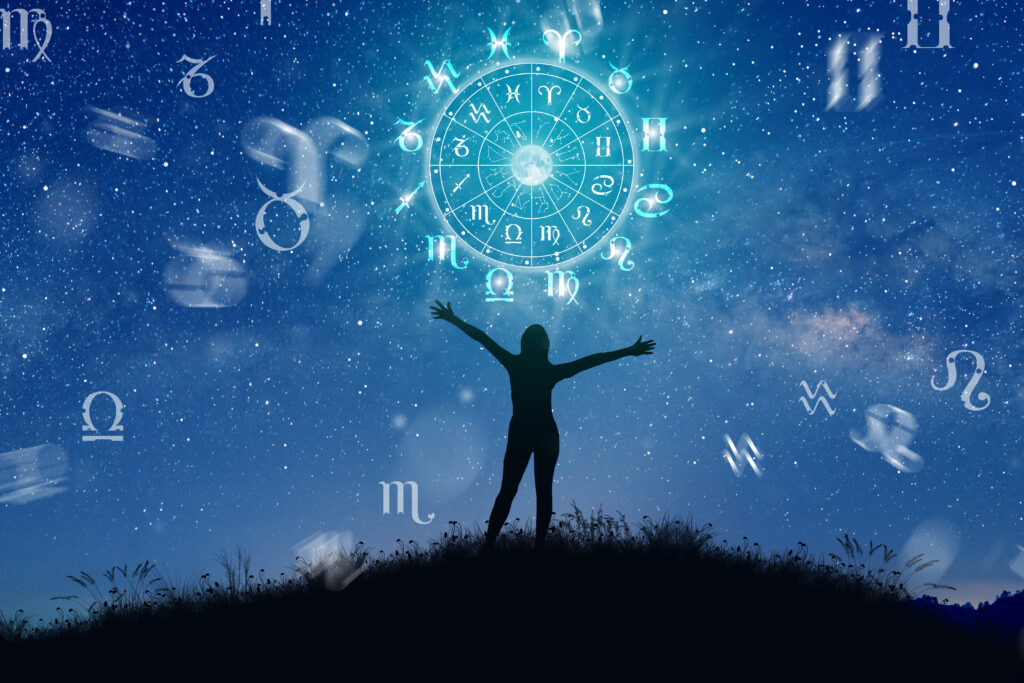 Signos zodiaco astrologico dentro circulo horoscopo poder concepto universo